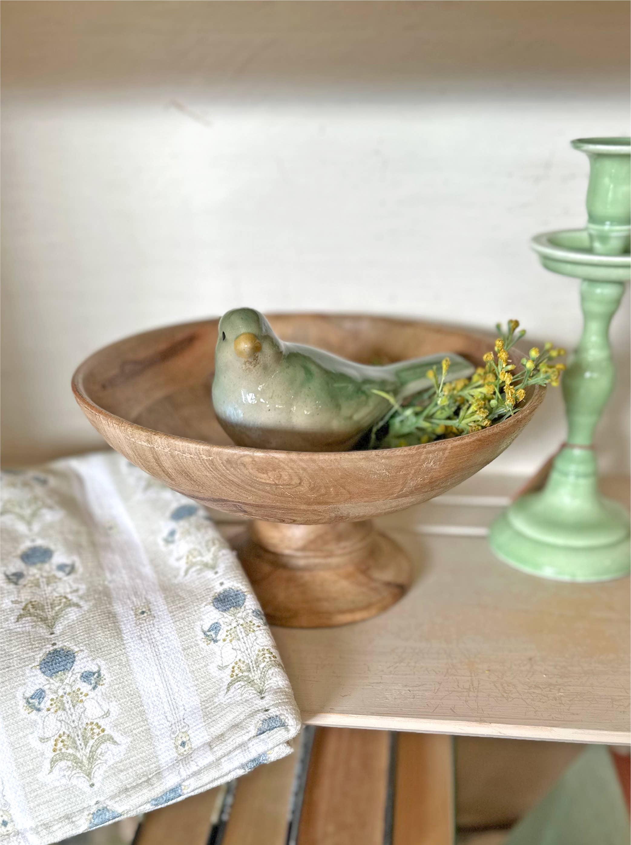 Classic Wood Pedestal Bowl