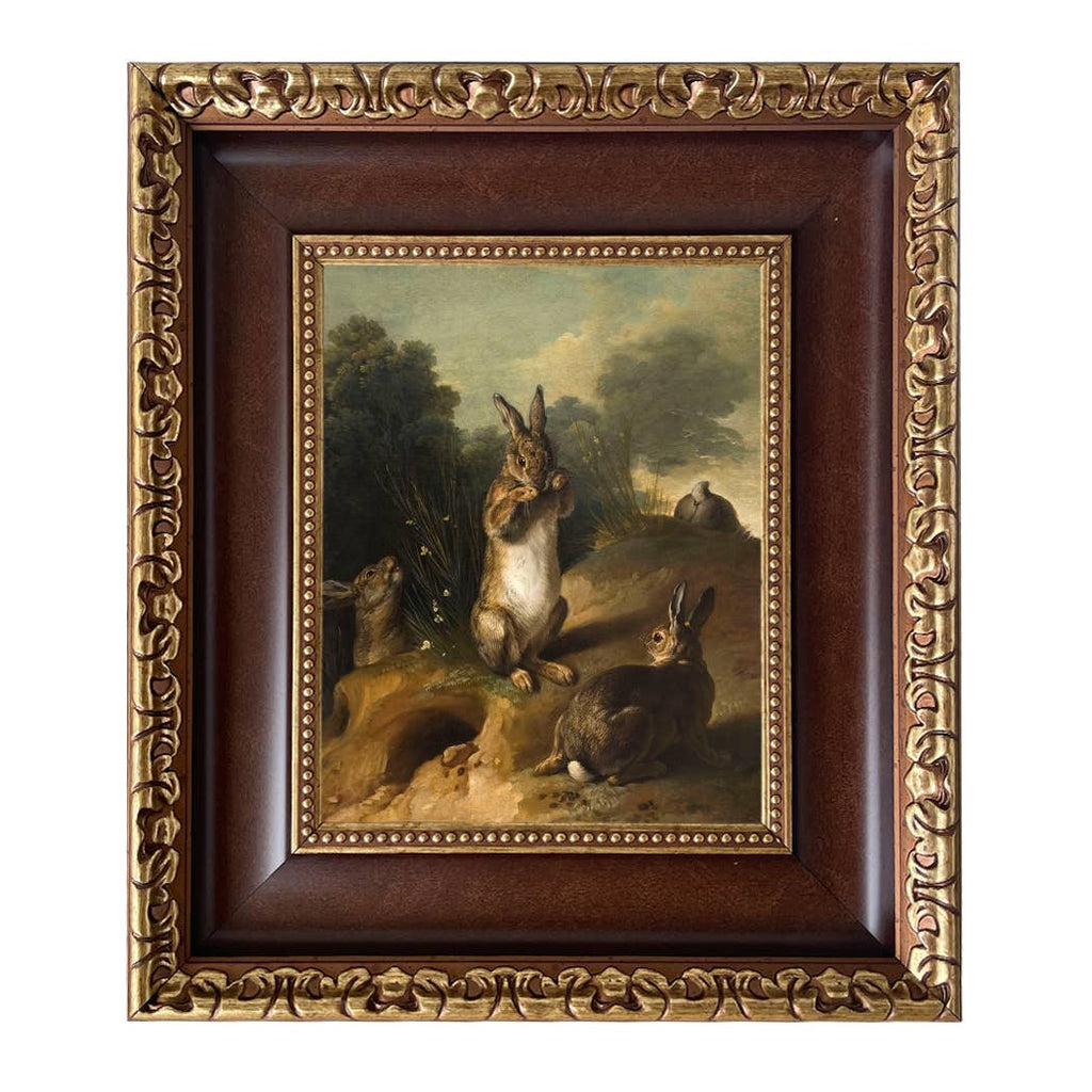 Rabbits in the Landscape Framed Canvas Art
