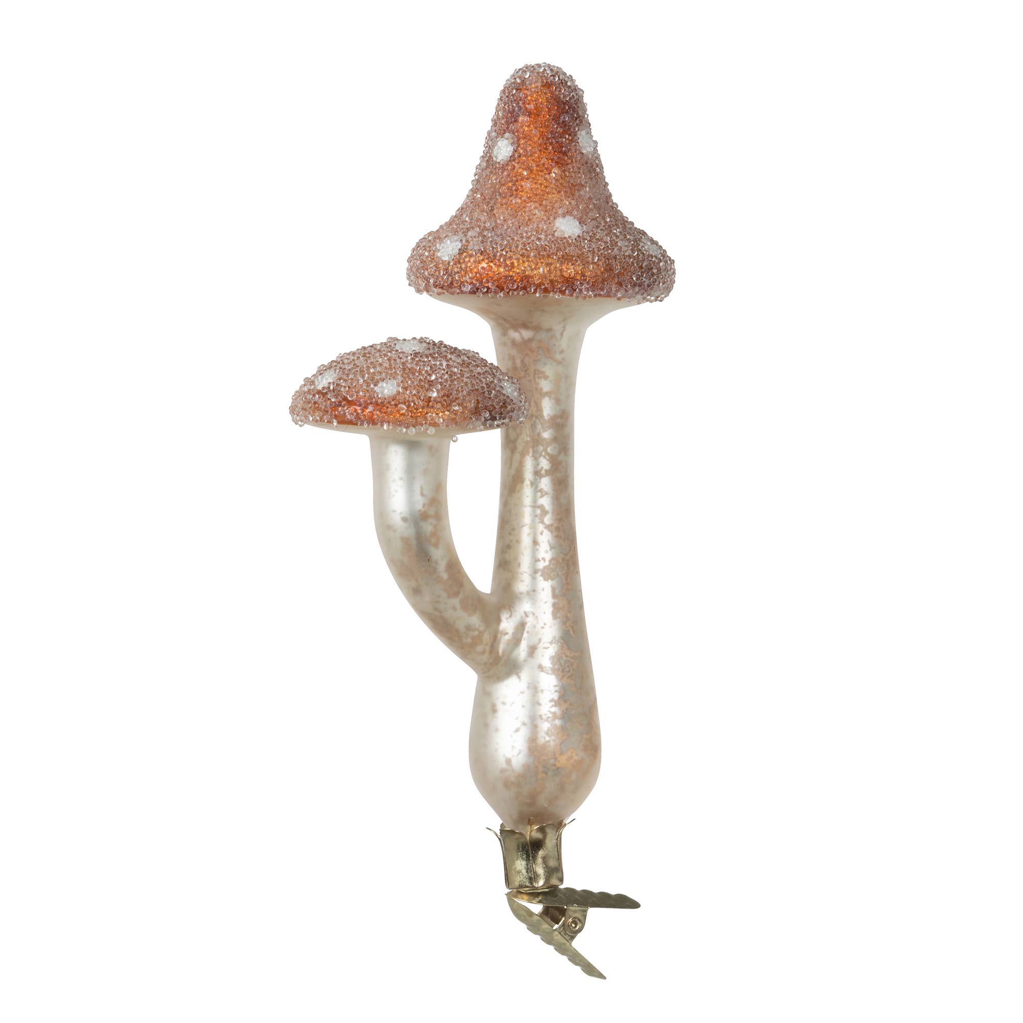 Glittered Mushroom Clip Ornament