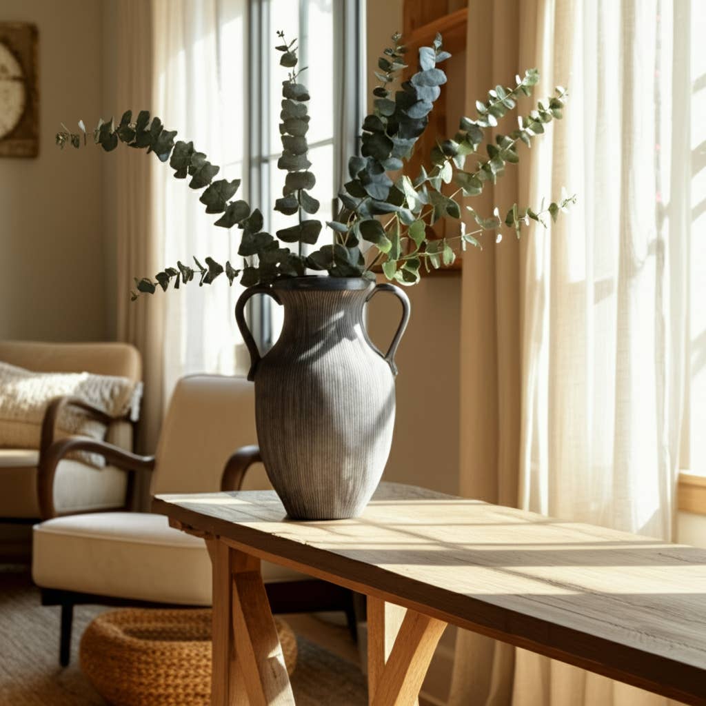 Black Dolomite Amphora Weathered Vase