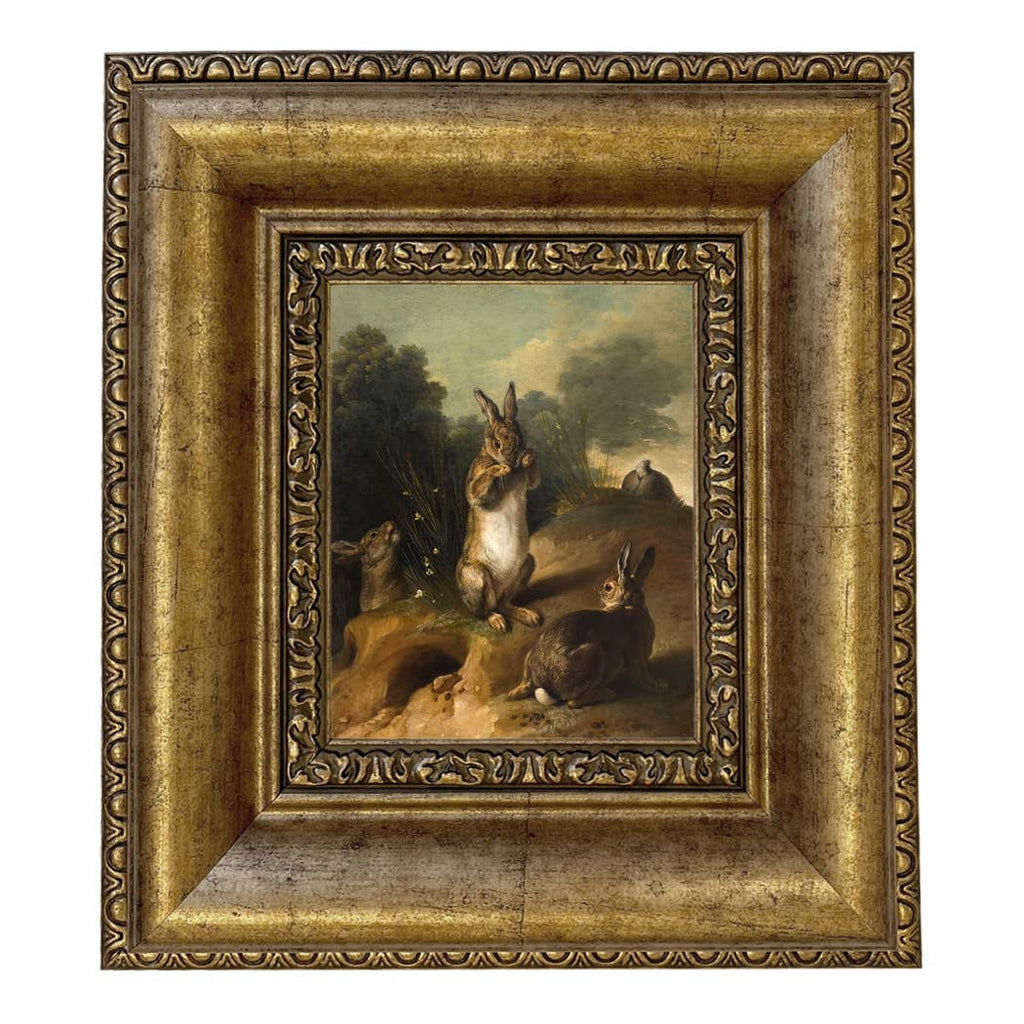 Rabbits in the Landscape Framed Canvas Art