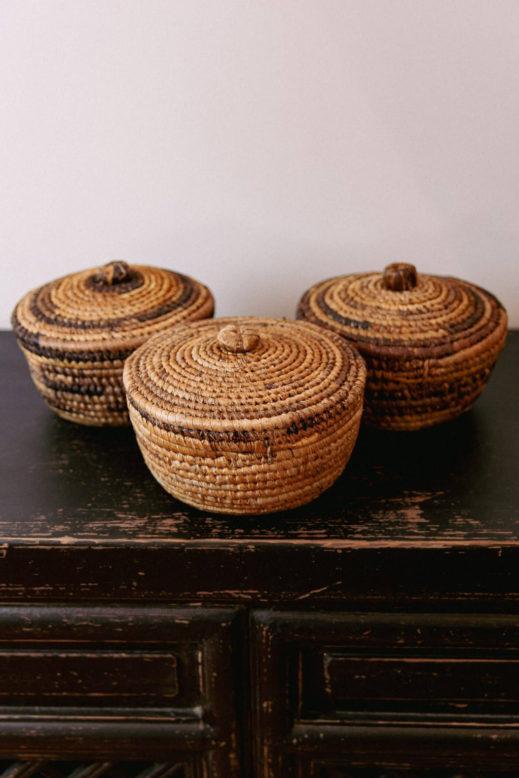 Handmade Lidded Banana Leaf Basket