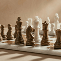 Marble Chess Set | Brown and White