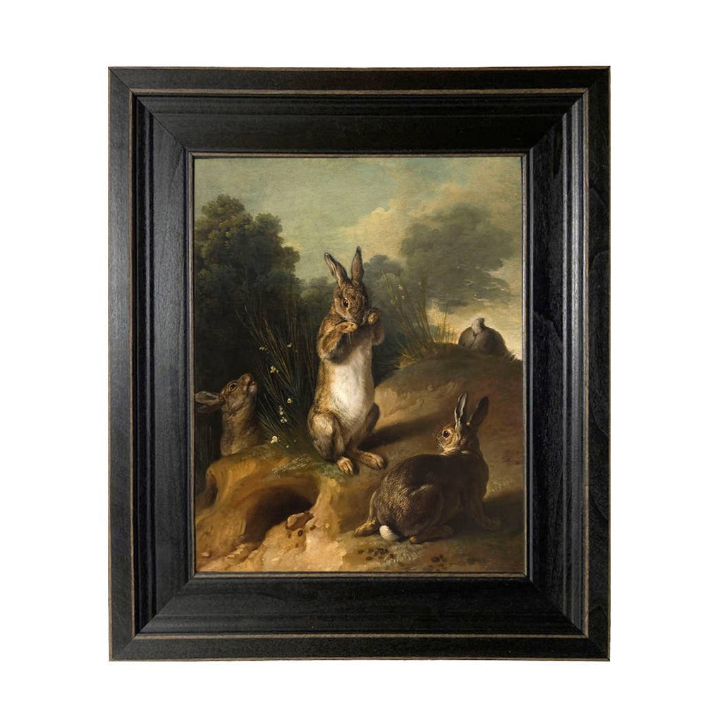 Rabbits in the Landscape Framed Canvas Art