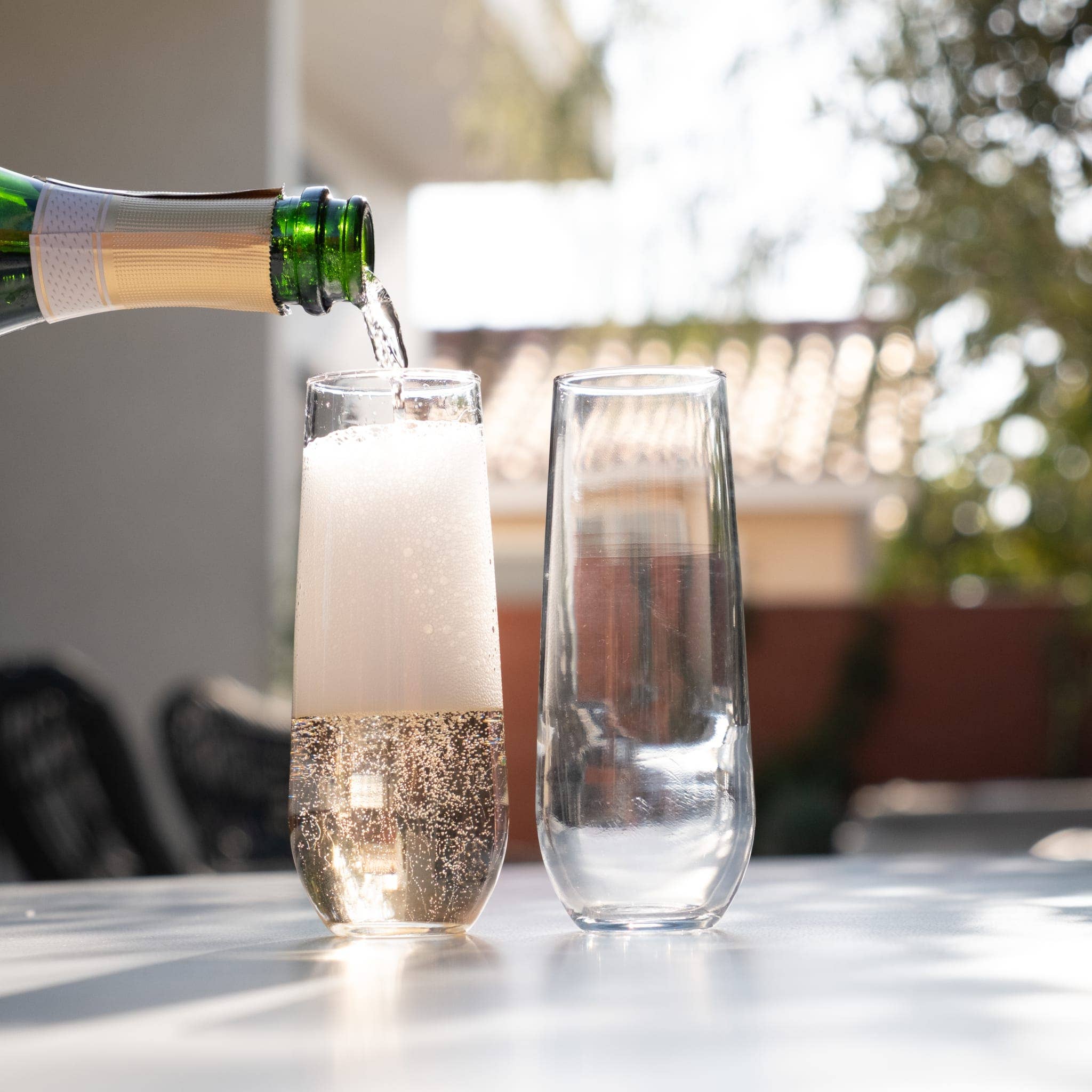 Stemless Champagne Flutes