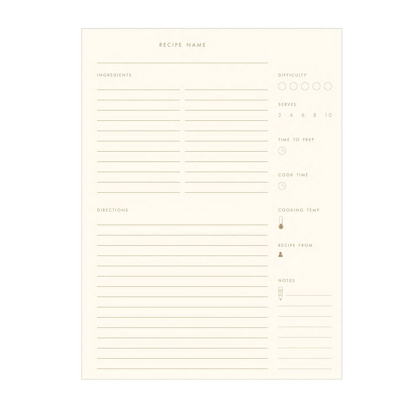 Classic Frame Recipe Book