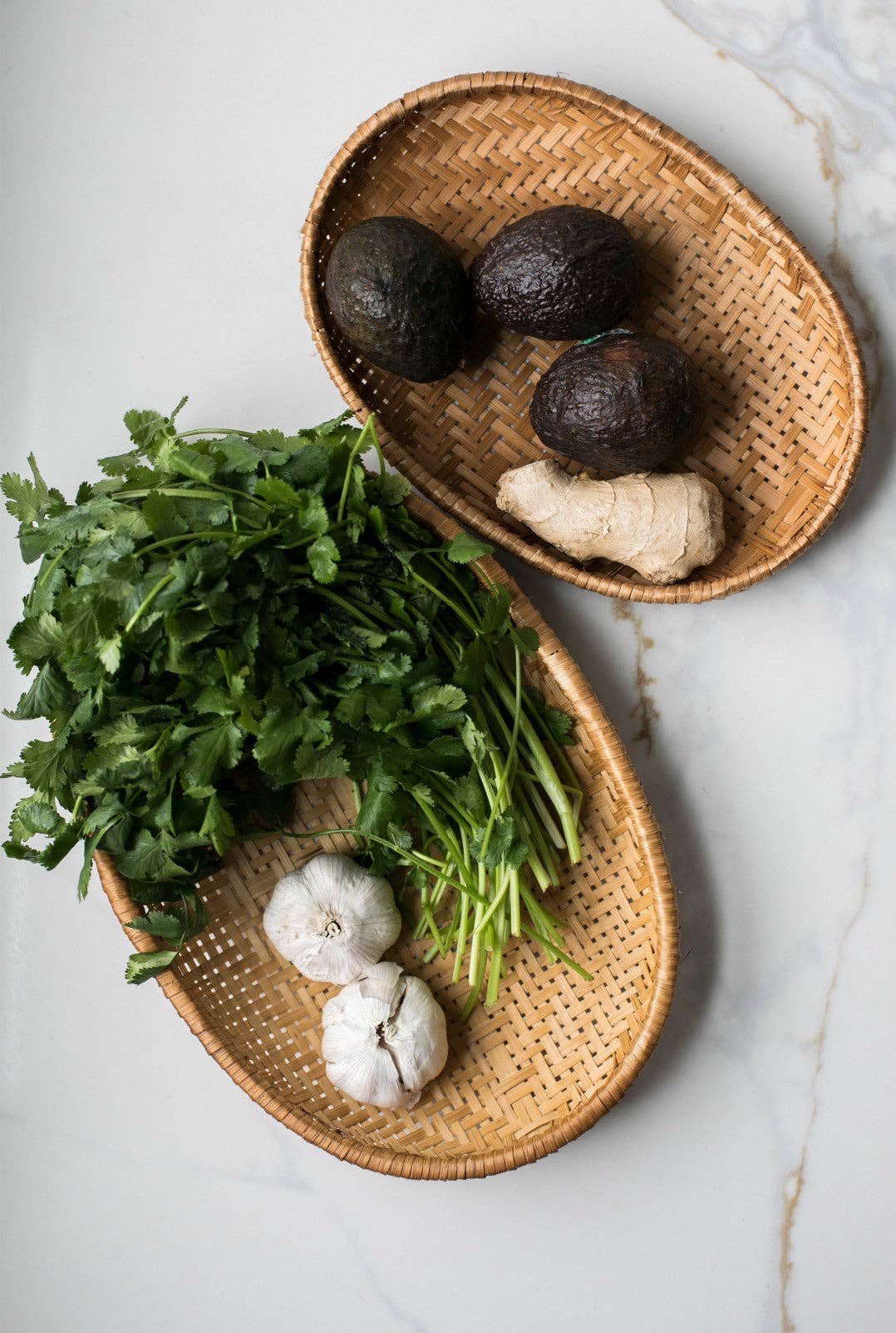 Smoked Bamboo Woven Basket Tray