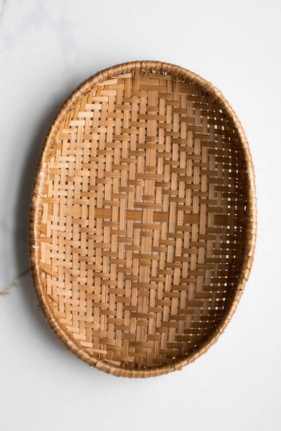 Smoked Bamboo Woven Basket Tray