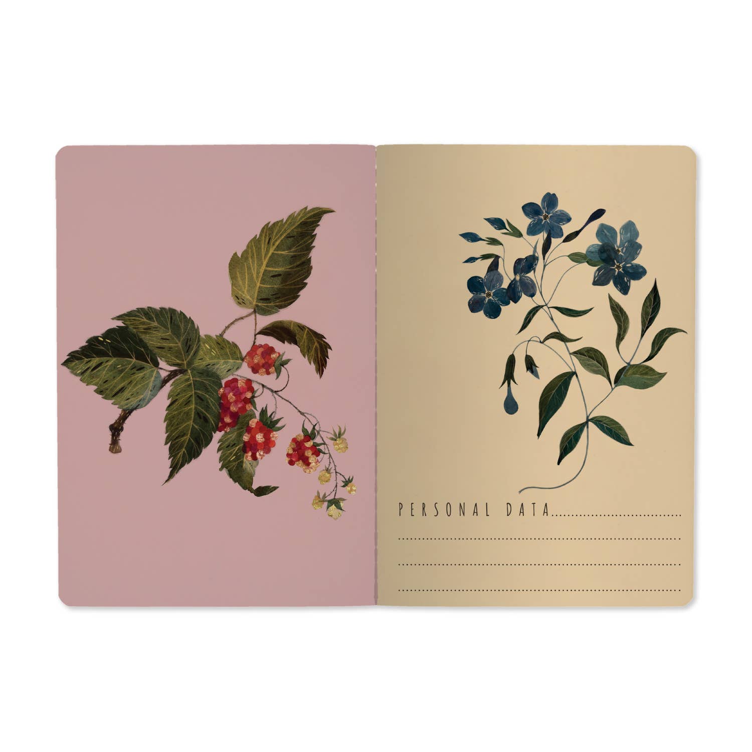 Forest Flowers on White A5 Notebook