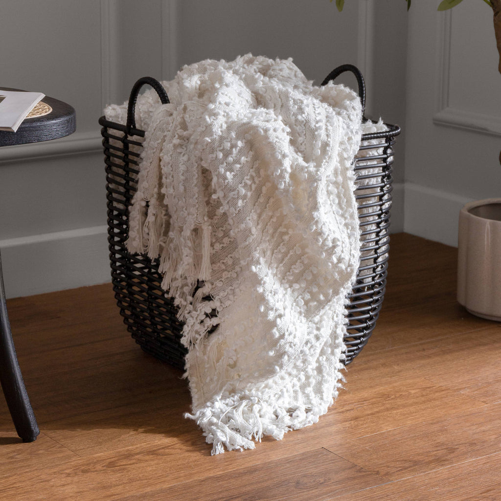 Woven Tasselled Throw Natural