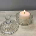 Embossed Vintage-Inspired Glass Jar