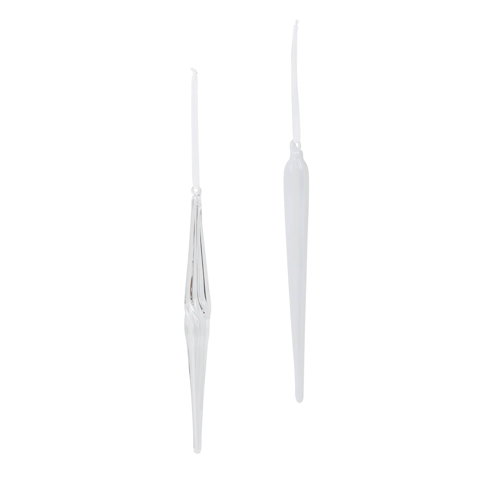 Frosted Glass Icicle Ornaments