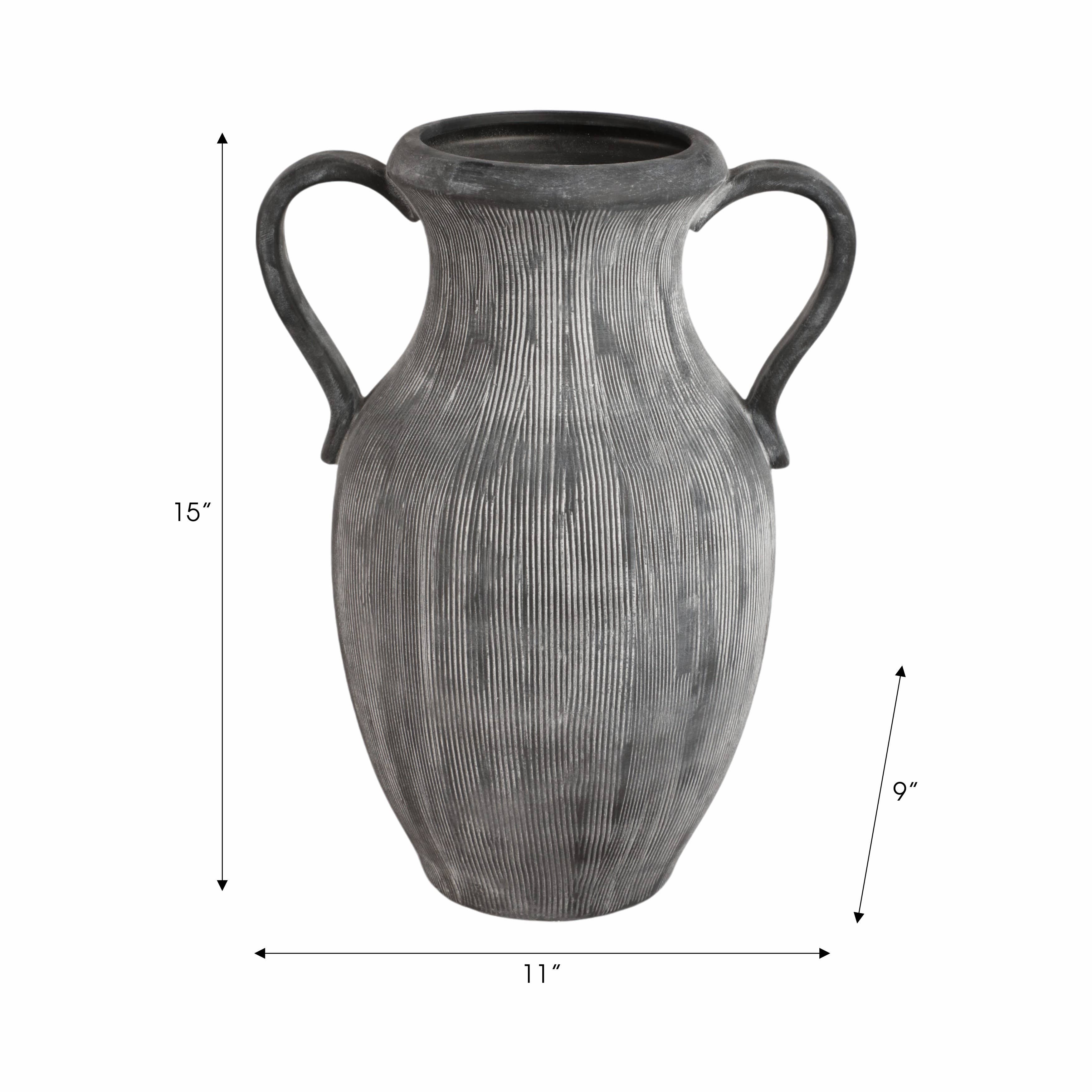 Black Dolomite Amphora Weathered Vase