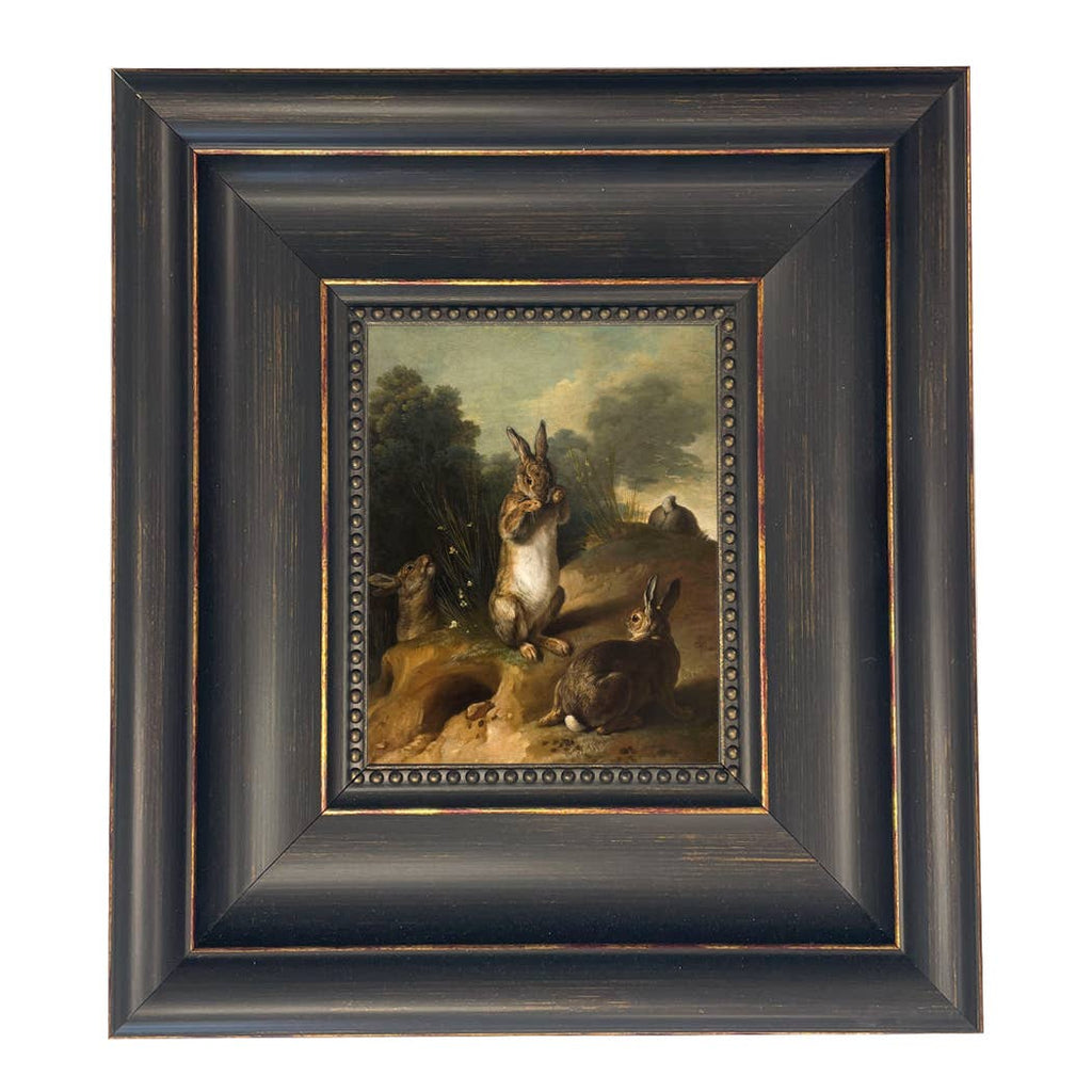 Rabbits in the Landscape Framed Canvas Art