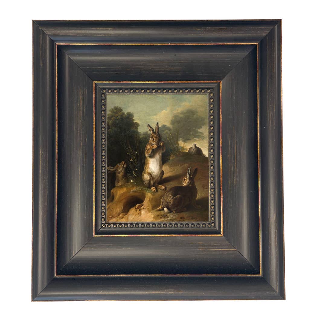 Rabbits in the Landscape Framed Canvas Art