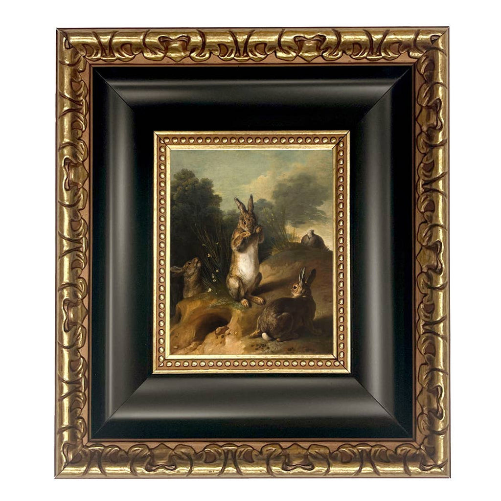 Rabbits in the Landscape Framed Canvas Art