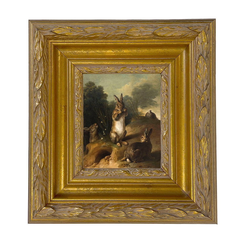 Rabbits in the Landscape Framed Canvas Art