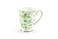 Green Botanical Footed Porcelain Mug