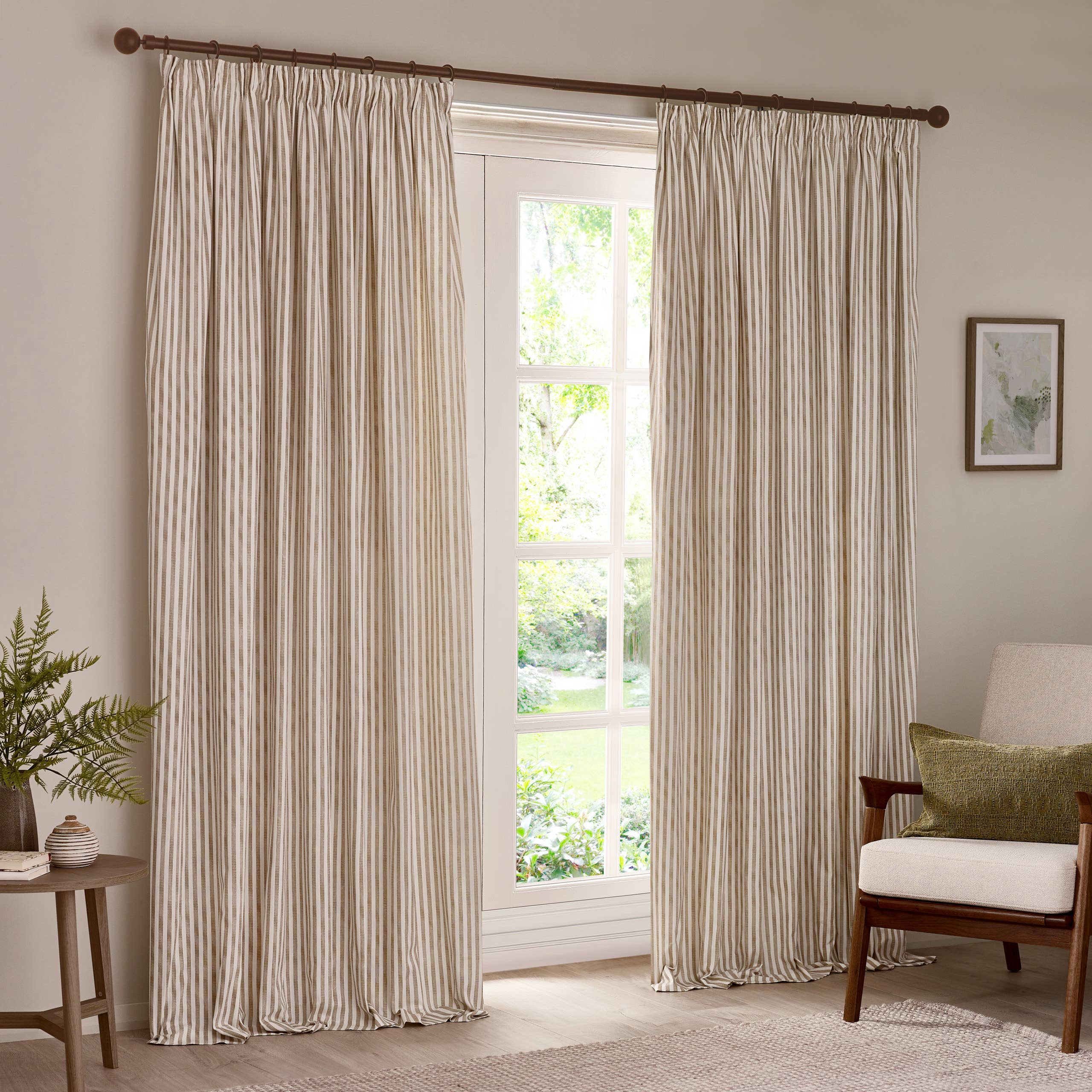 Striped Pencil Pleat Curtains