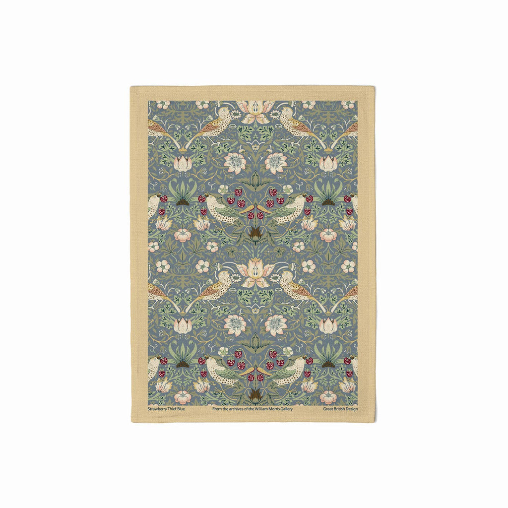 Strawberry Thief Blue Cotton Tea Towel