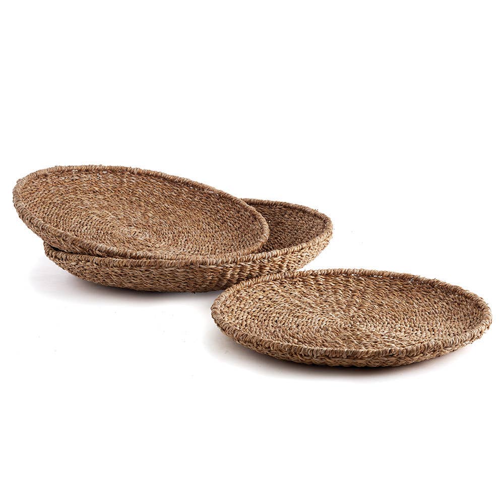 Handwoven Seagrass Wall Baskets — Set of 3