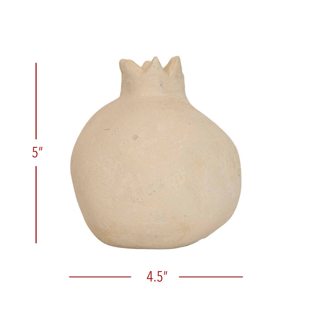 Decorative Pomegranate Cream Paper Mache