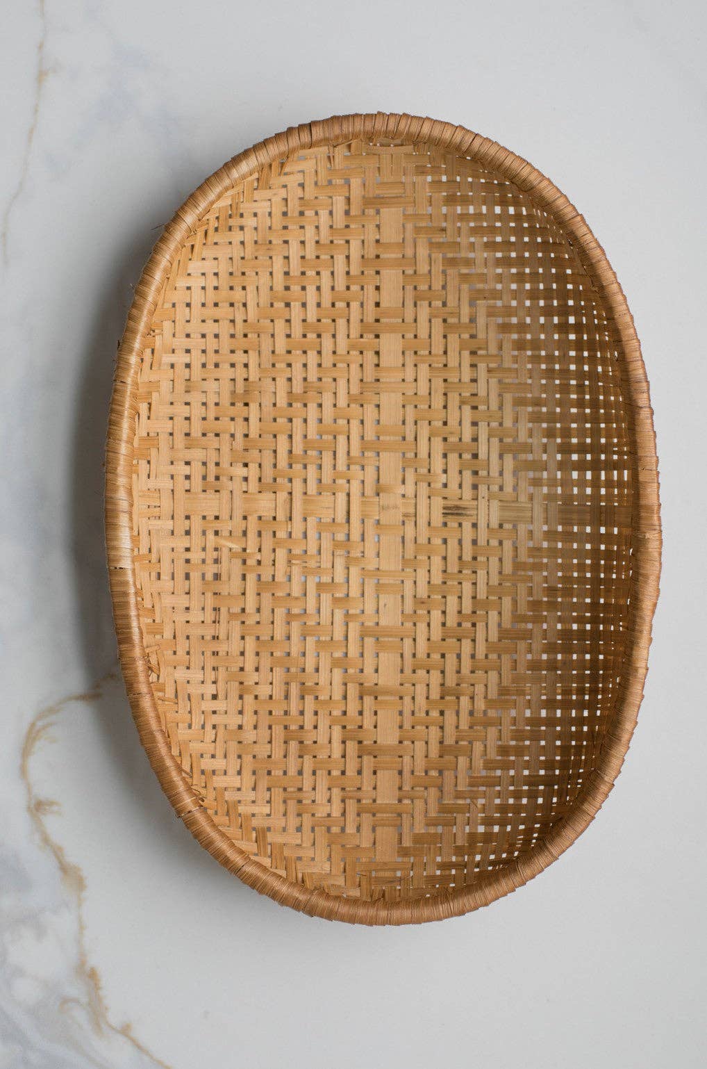 Smoked Bamboo Woven Basket Tray
