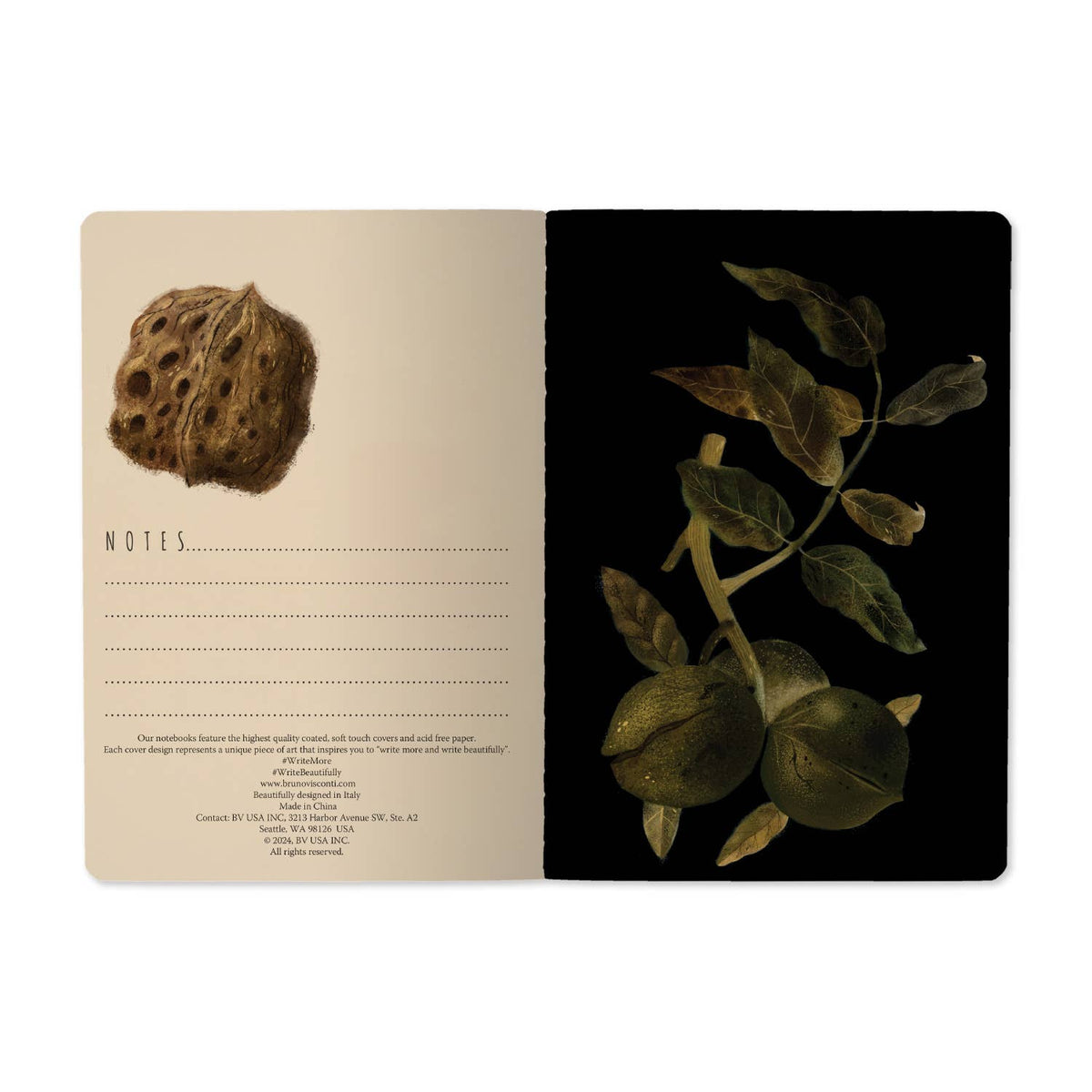 Dark Botanical Notebook | Autumn Study