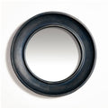 The Charcoal Wood Round Mirror