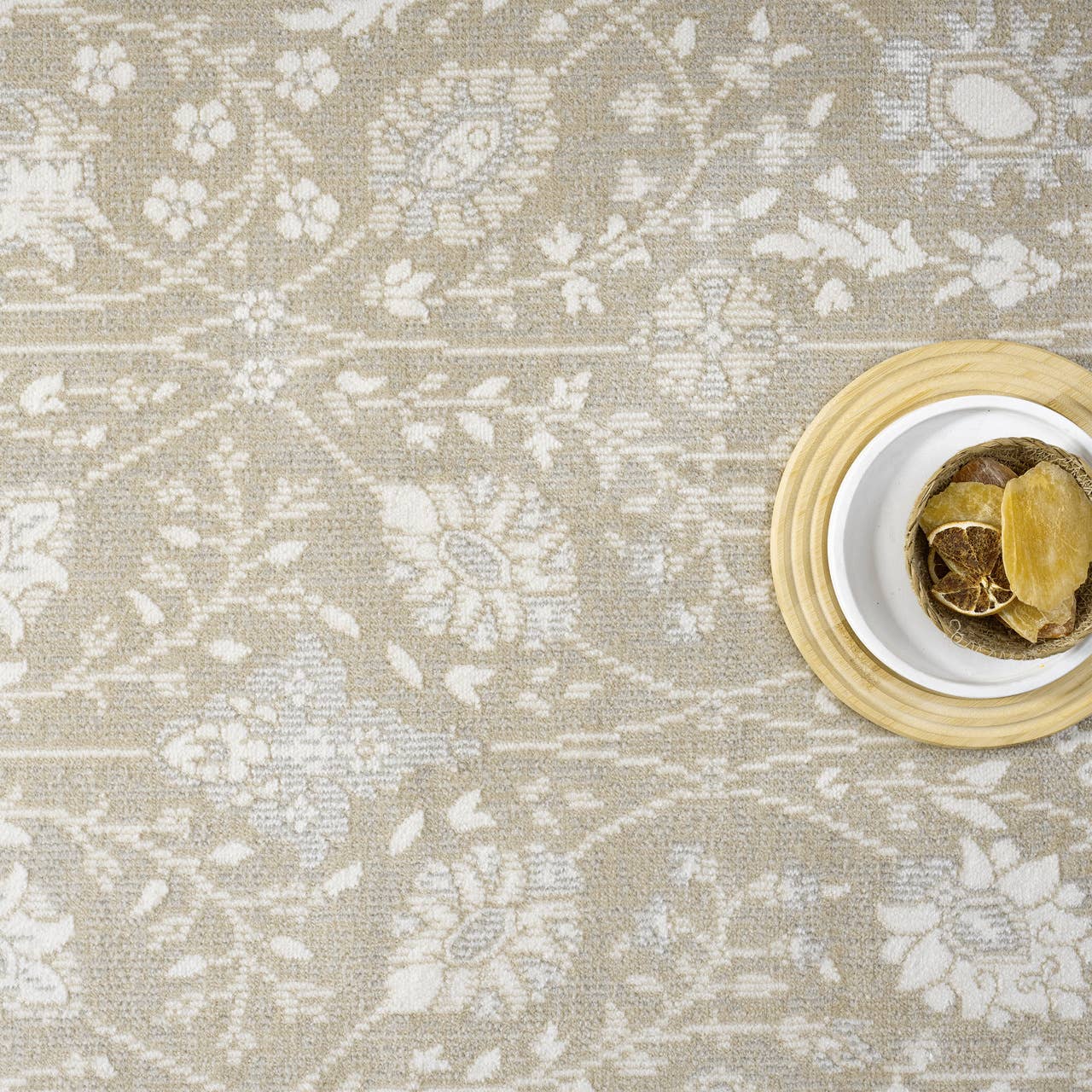 Floral Oriental Sand Rug