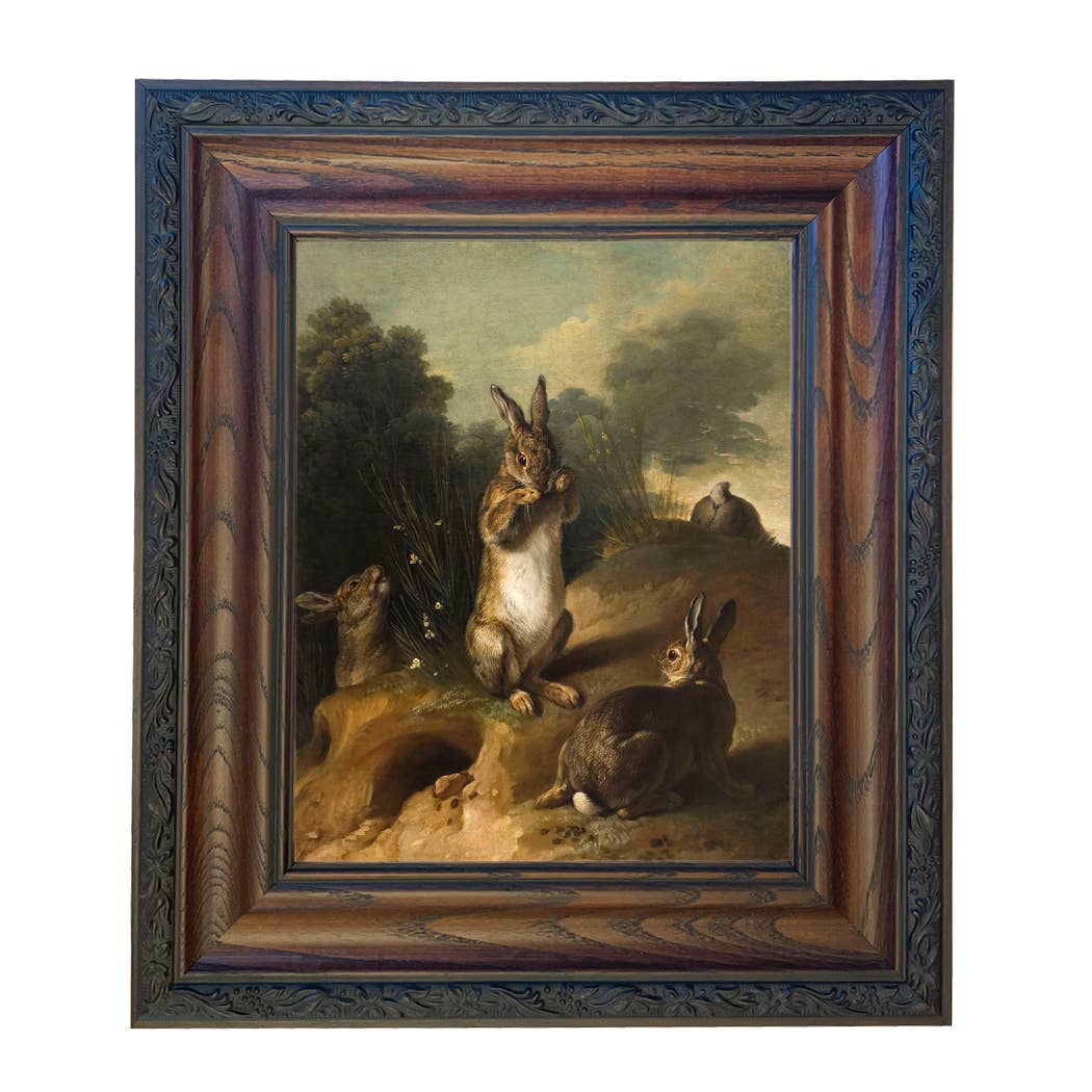 Rabbits in the Landscape Framed Canvas Art