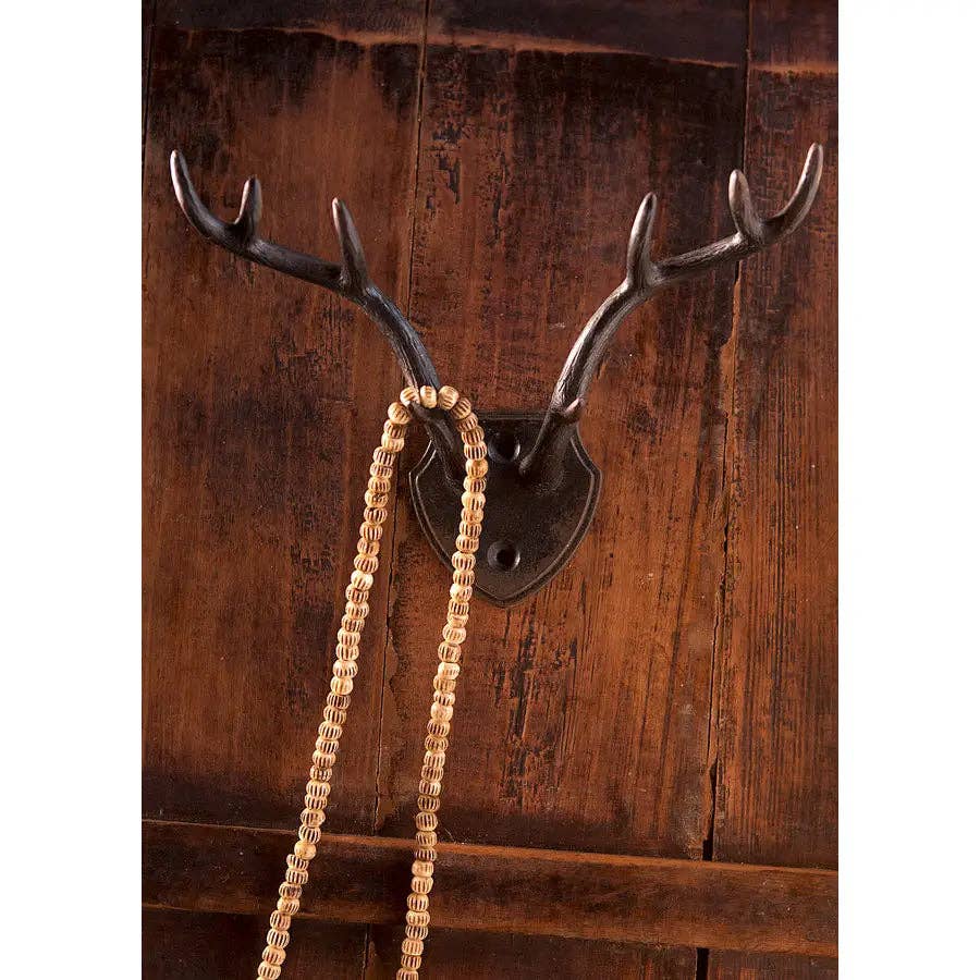 Pewter Antler Hook in Dark Metal