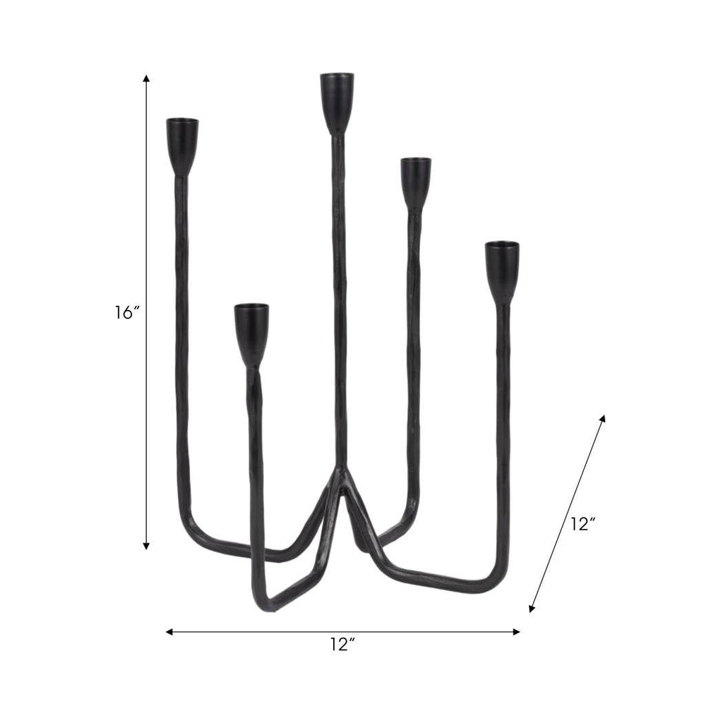Metal Forged 5-Taper Candle Holder