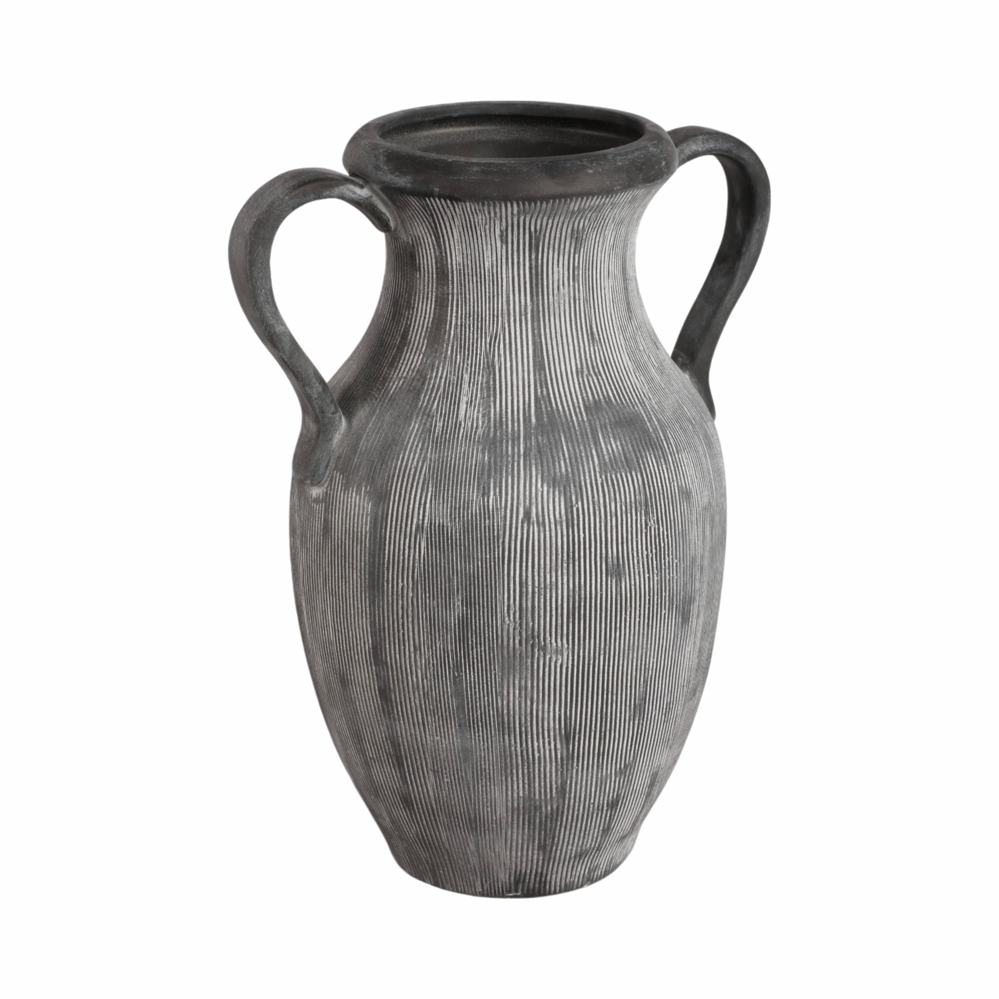 Black Dolomite Amphora Weathered Vase