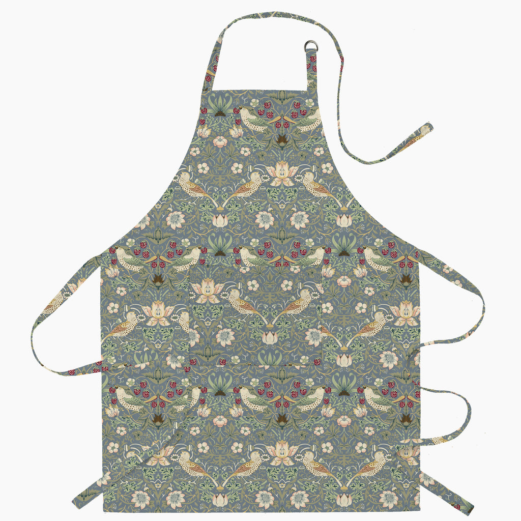 Strawberry Thief Blue Cotton Apron