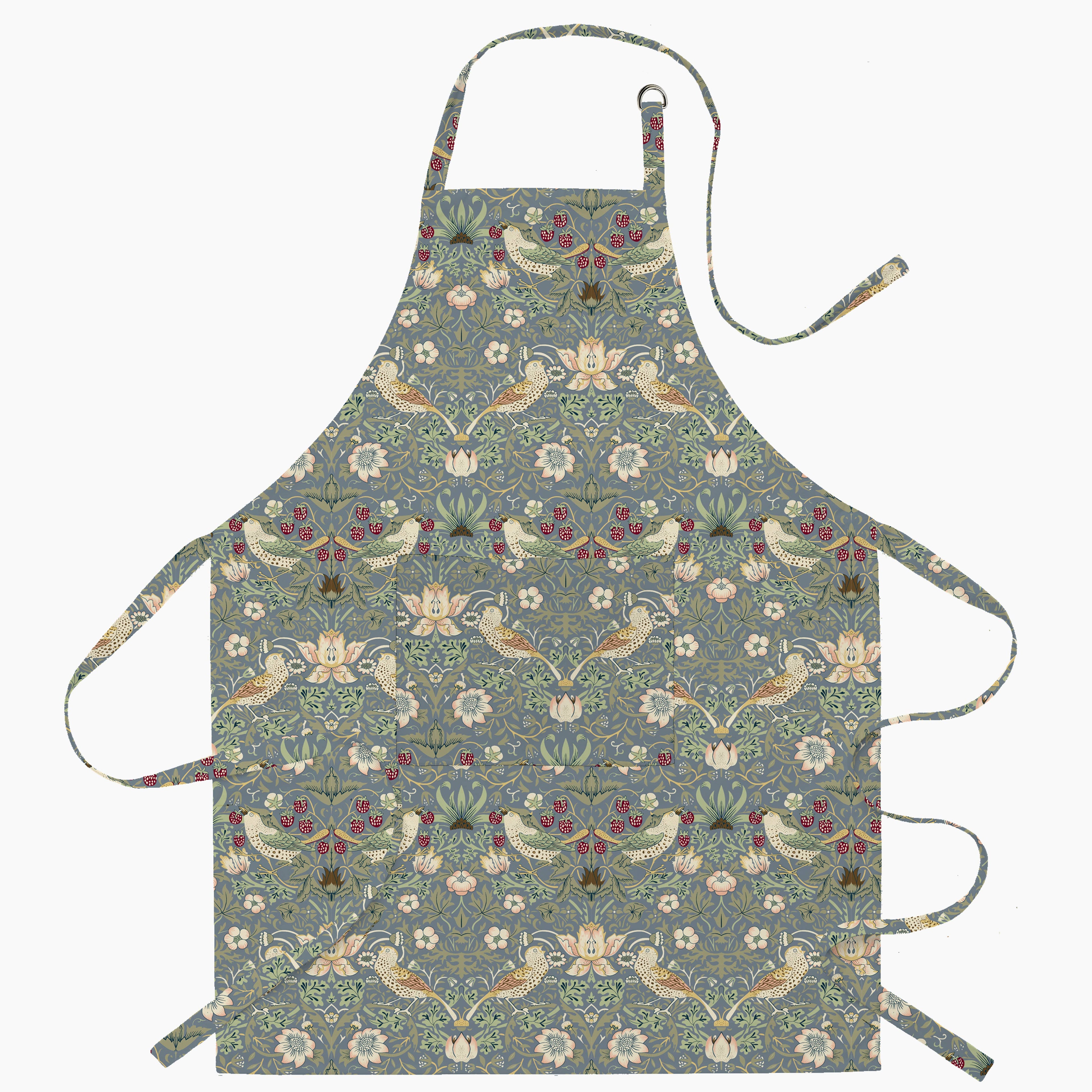 Strawberry Thief Blue Cotton Apron