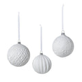 Quilted White Glass Ornament