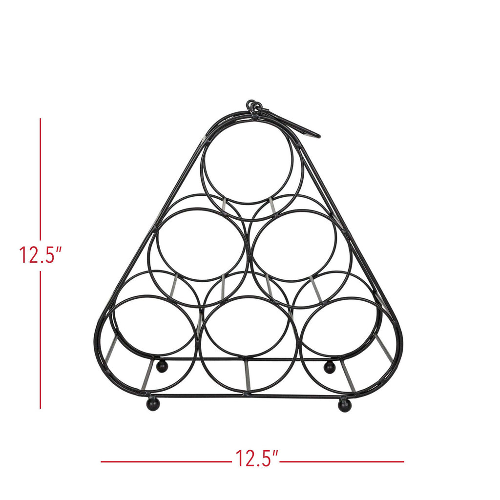 6 Bottle Wine Holder Black Metal