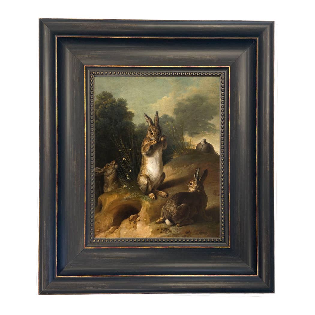 Rabbits in the Landscape Framed Canvas Art