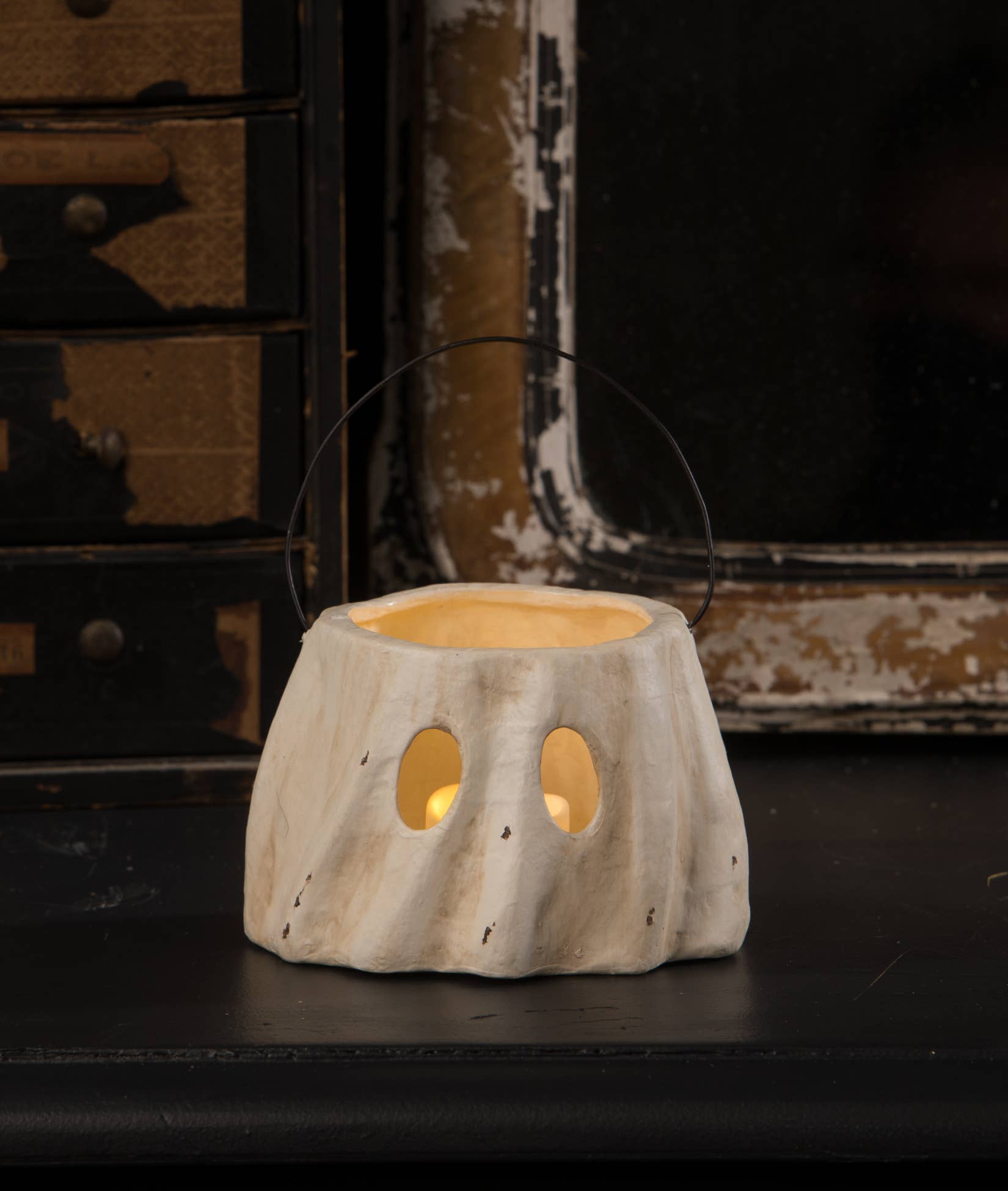 Vintage Ghost Paper Mâché Bucket