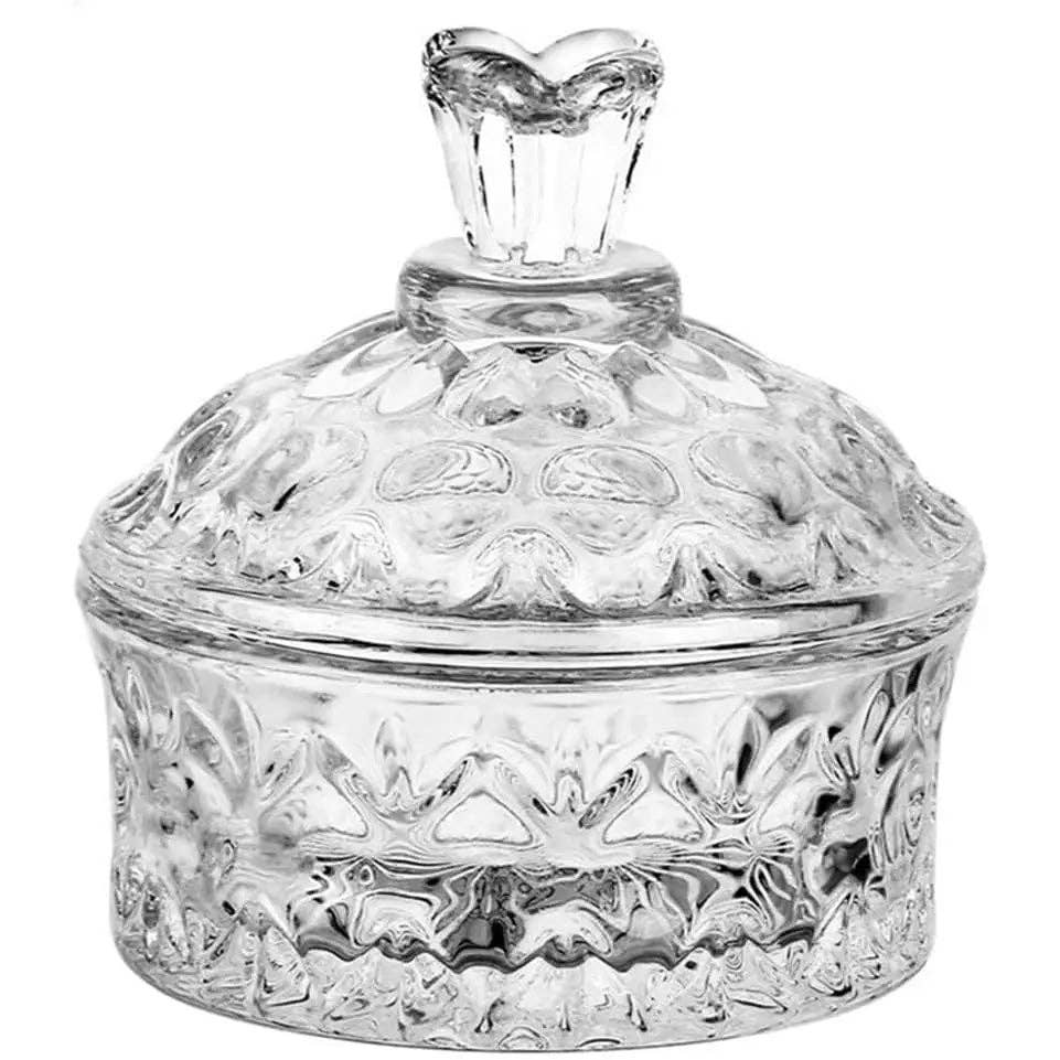 Embossed Vintage-Inspired Glass Jar