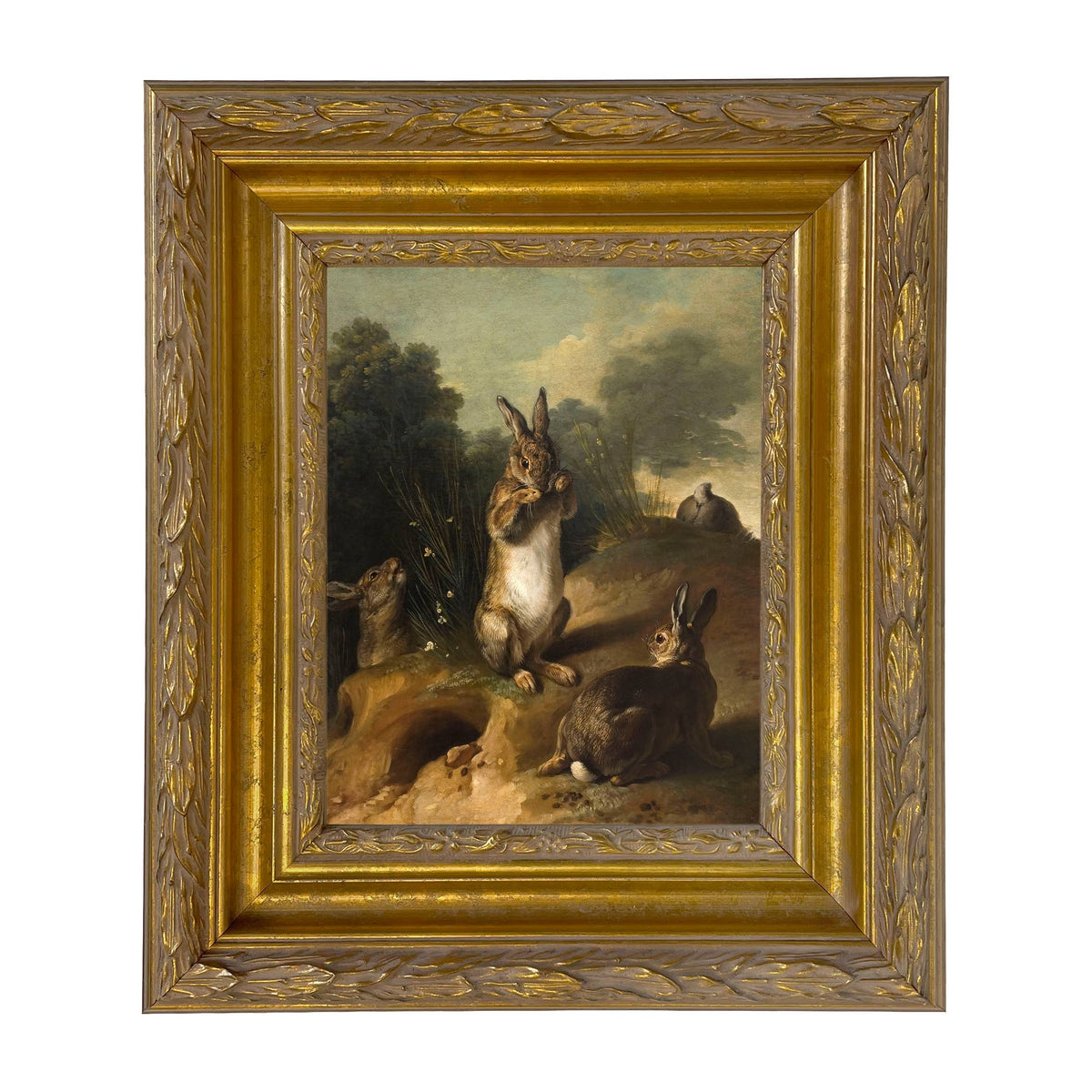 Rabbits in the Landscape Framed Canvas Art