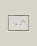 Horse Sketch Framed Antique Art