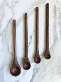 Handcrafted Walnut Wood Long Handle Measuring Spoons Set