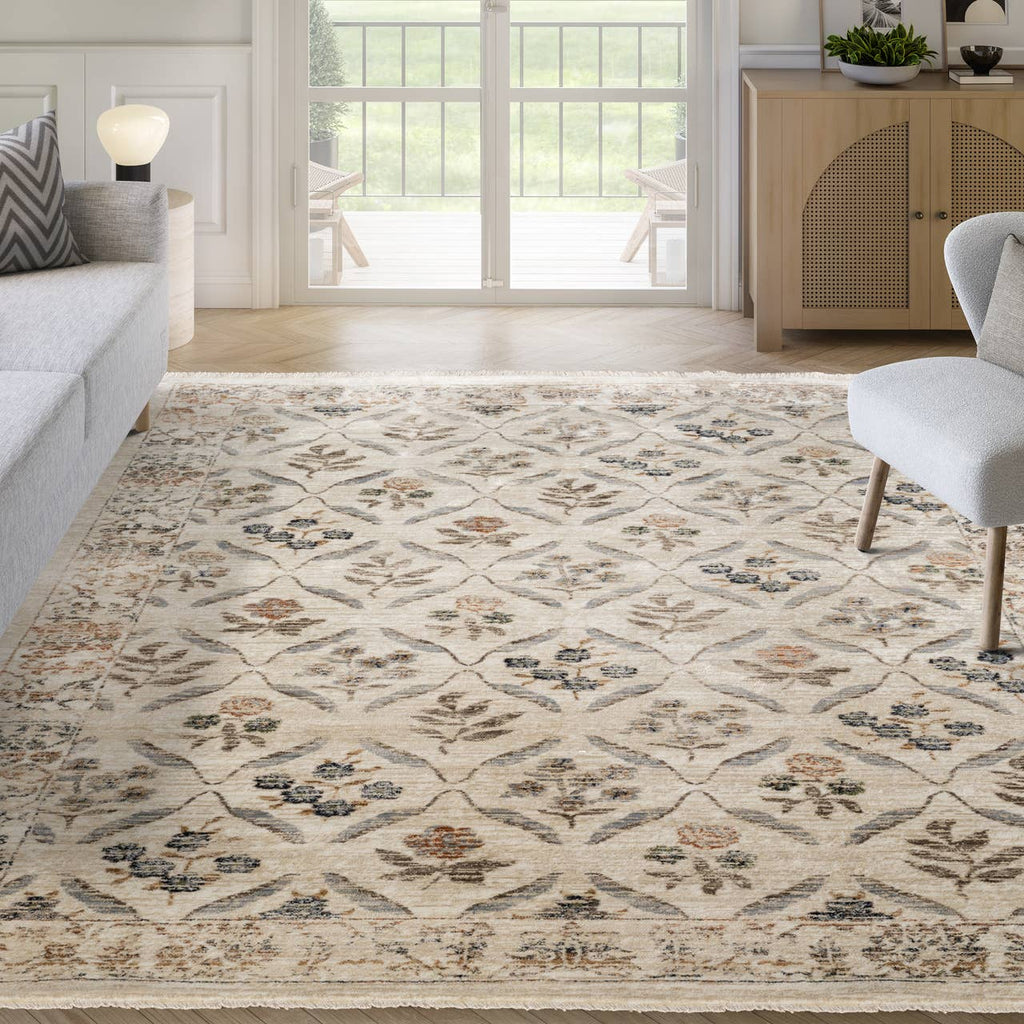Floral Vintage-Inspired Area Rug