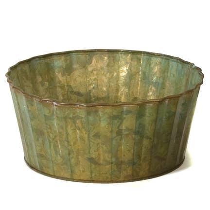 RD TIN PLANTER-VERDIGRIS