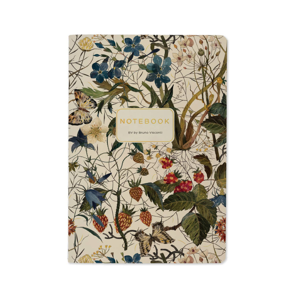 Forest Flowers on White A5 Notebook