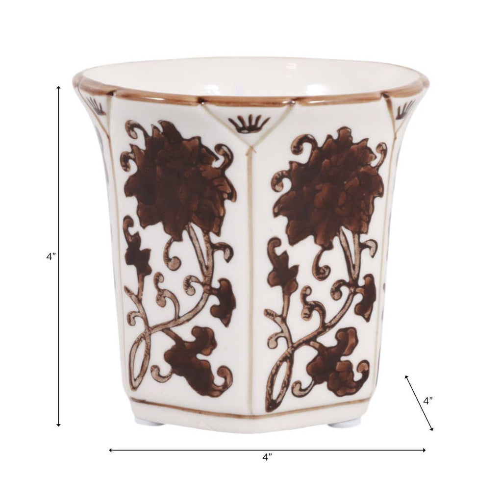 Lavender Verbena Brown Ceramic Fluted — 6 Oz