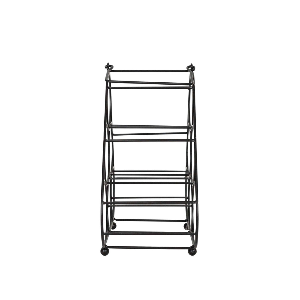 6 Bottle Wine Holder Black Metal