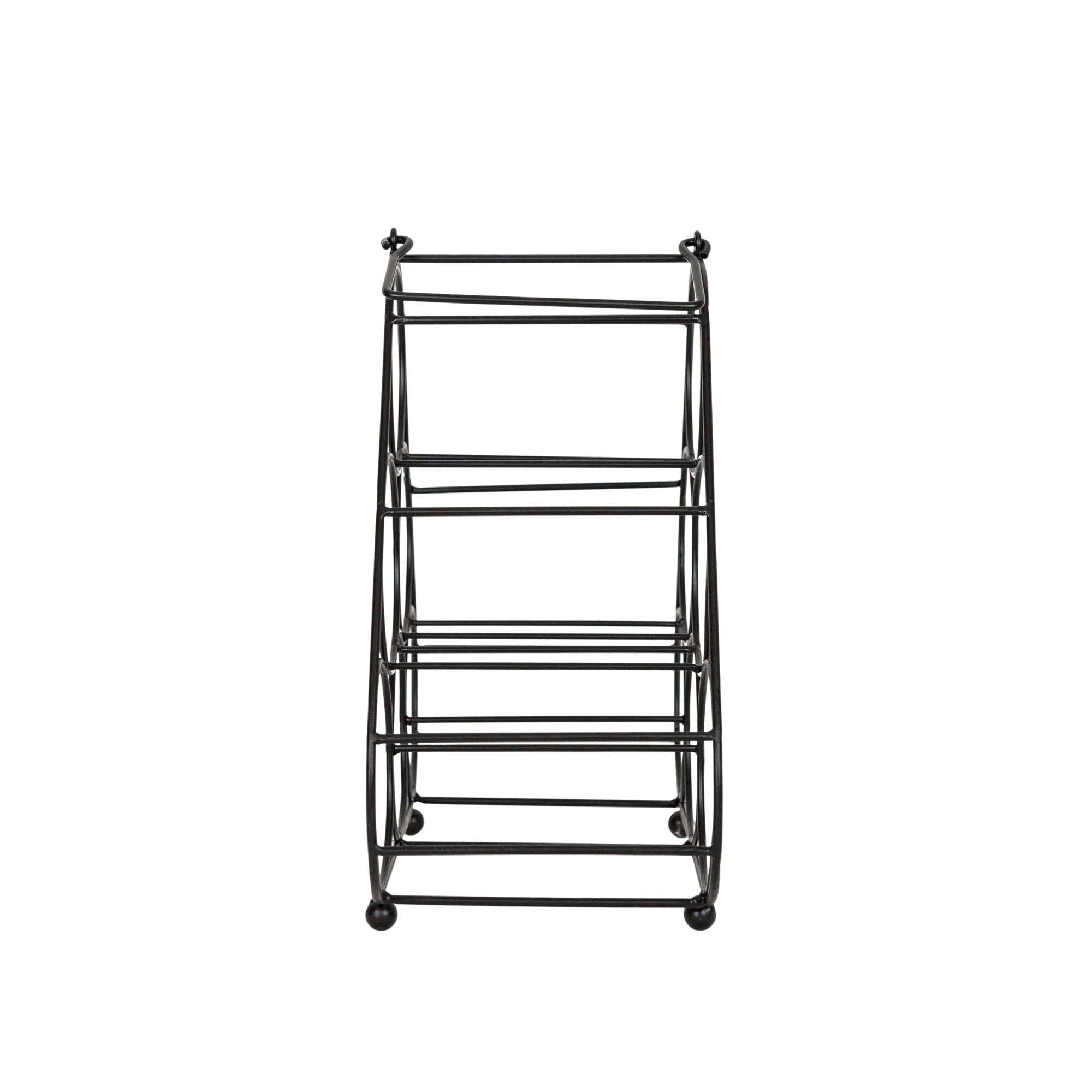 6 Bottle Wine Holder Black Metal